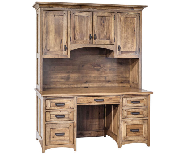 Belmont Kneehole Desk with Hutch Top