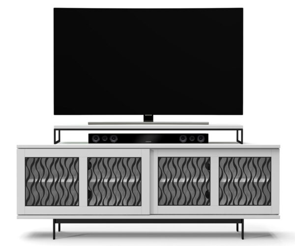 Ambiance Double Sliding Door Media Unit - Metal Wave
